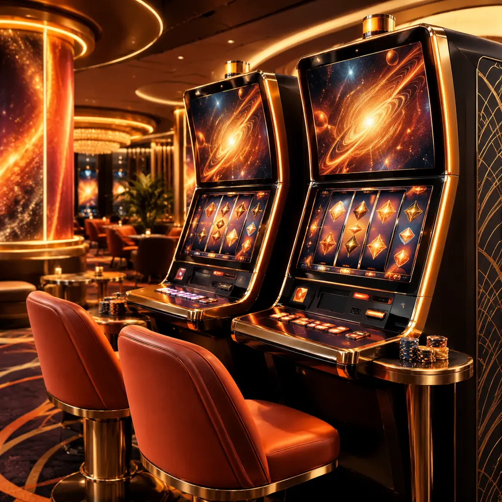 Mesin slot elektronik di ruangan kasino